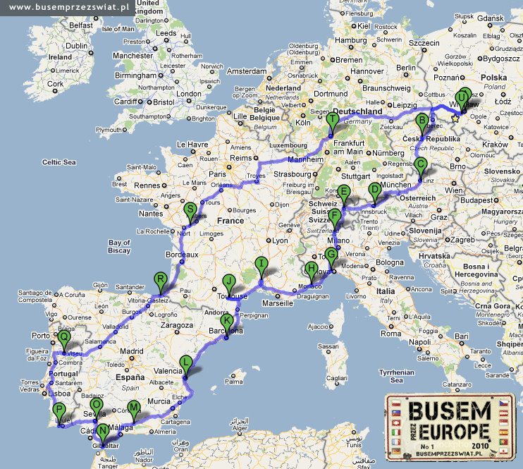 busem przez swiat mapa trasa busem przez europe